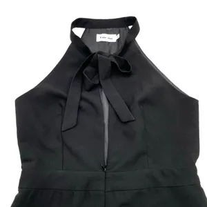 Line + Dot Freya Jumpsuit Halter Tie Wide Flare‎ Leg Black Sleeveless Women's L thumbnail 5