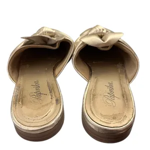 Paprika Bow Mule Ruched Slip-On Gold 7.5 thumbnail 5