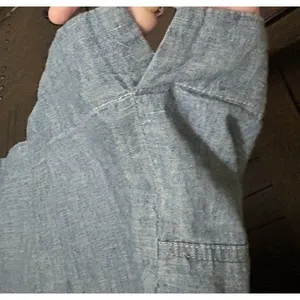 Free People “Done Up In Denim” Sz Small Blue Mini Dress Deep V Shawl Collar Boho thumbnail 12