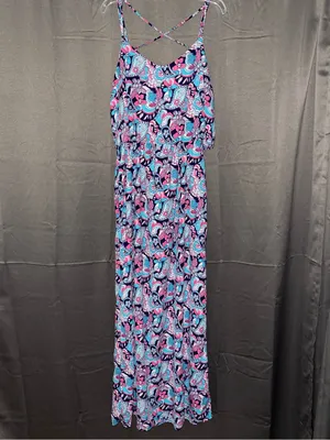 Altar'd State Navy, Pink & Aqua Paisley Maxi Dress thumbnail 5