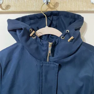 Kate Spade Hooded Jacket Scalloped Pockets Navy XS thumbnail 3
