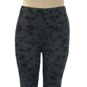 Source Unknown Black Mesh Floral Velvet Fully Lined High Waist Flare Stretch Pants Womens Small thumbnail 3