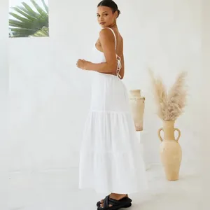 Blanco By Nature White Cutout Maxi Dress – Size M – Made in Peru thumbnail 2