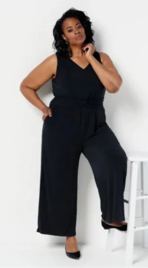 J Jason Wu Regular City‎ Knit Sleeveless Black Jumpsuit Size 1X Like New thumbnail 1