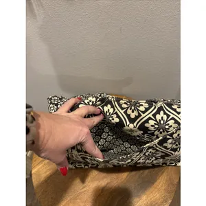 FOSSIL Vintage Women's Shoulder Bag Purse‎ ~HOBO~Black And Cream~Quilted~Floral thumbnail 7