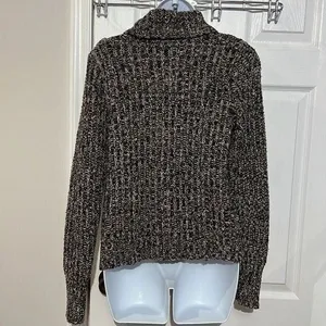 Free People Cardigan Womens‎ Black White Asymmetrical Zip Chunky Knit Small thumbnail 5