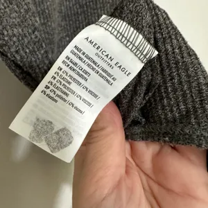 American Eagle | Women's Charcoal Grey Ribbed Crew Neck Sleeveless Bodysuit, S thumbnail 6