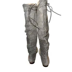 Enzo Angiolini Knee High Gray Suede Slouch Boots Size 8.5 thumbnail 10