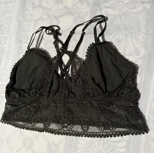 aerie joy Olive Lace Front-Closure Bralette size L NON PADDED. thumbnail 1