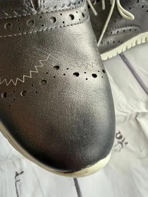 Cole Haan Zero Grand Women's Grey Metallic Wingtip Sneakers with White Soles thumbnail 14