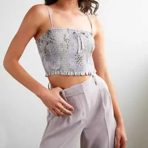 Aritzia Wilfred Lavender Floral Crop Tank Top Pastel Fairy Delicate Small thumbnail 3