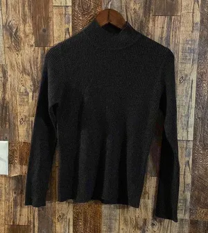 The American Petite by Lord & Taylor Extra fine 100% Merino Wool Black Size S thumbnail 1