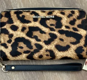 Michael Kors Leopard Print Wristlet Wallet thumbnail 1