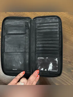 Buxton leather zip around travel passport wallet organizer thumbnail 2