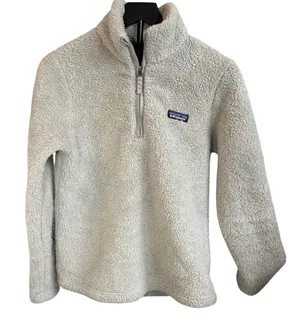 Patagonia womens fuzzy 1/4 zip fleece. Los gatos. salt gray. Size S. outdoors thumbnail 1
