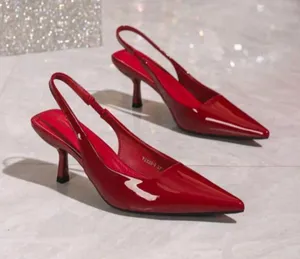 Red Kitten Heels Size 8 thumbnail 1