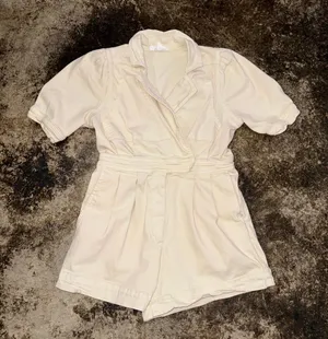 Day and Moon Cream Denim Material Romper White Size M thumbnail 1
