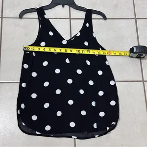 Old navy Women black Polka Dot top‎ size small thumbnail 5