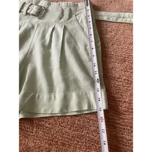 Abercrombie Fitch mint green linen belted high waist shorts size XS thumbnail 5