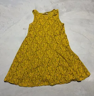 Free people miles of lace Yellow Lace Floral A-Line mini Dress small thumbnail 1
