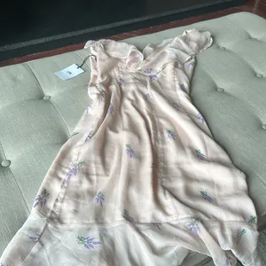 NWT LPA The Label Revolve Pink Ruffle Lavender‎ Floral Maxi Dress Size Medium thumbnail 11