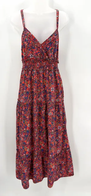 Universal Threads Dress Women’s S Floral Tiered Maxi Strappy Smocked Waist Boho thumbnail 1