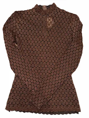 Vintage Alberto Makali floral lace long-sleeve blouse thumbnail 2