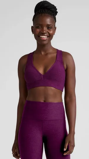 Beyond Yoga Women’s Purple Spacedye Lift Your Spirits Sports Bra XL thumbnail 1