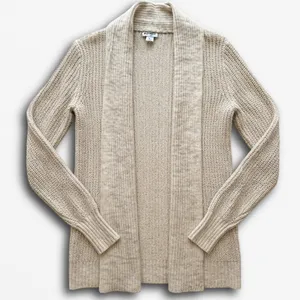 Old Navy Womens Cream Oatmeal Shaker Knit Shawl Collar Open‎ Front Cardigan XS thumbnail 1