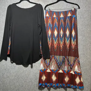 Karen Kane Womens Southwestern Print 2 Piece Set Long Sleeve Top Maxi Skirt S‎ thumbnail 9