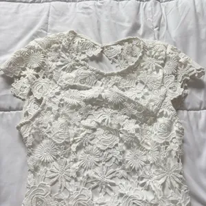 NWT LULU's Mini Dress Womens Small‎ White Floral Bride Bridal Shower Wedding thumbnail 3