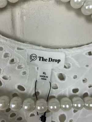 NWT The Drop Margo Tie Sleeveless White Eyelet Top Size XL thumbnail 6