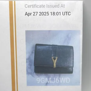 YSL Y Line Compact Wallet Wallet - Black w/ Gold - Preowned thumbnail 11