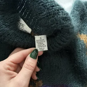 Ellen Tracy Vintage 80s‎ 90s Womens Size Small Green Mohair Wool Blend Knit Sweater Holiday thumbnail 6