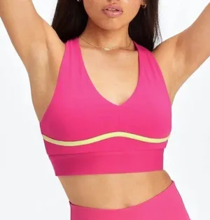 NWT Fabletics All Day Every Day Bra Plush Pink/Sprout thumbnail 1