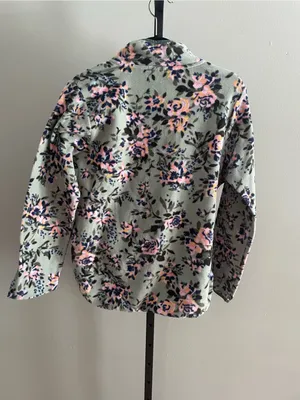 Vera Bradley Floral Fleece Pull Over with Snap Collar Size Medium thumbnail 3