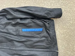 Remy Men's Lambskin Leather Bomber Jacket Black Blue Trim Sz 38 Small thumbnail 4