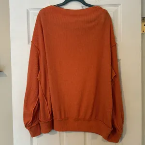 We the Free oversized ribbed orange top thumbnail 3