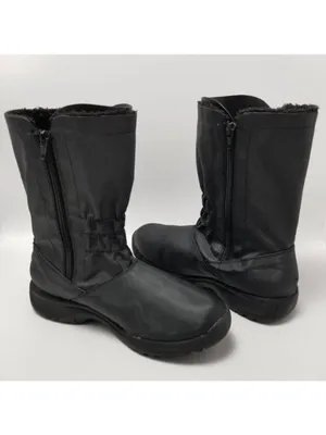 Angel Steps Womens Double Zip Boots Black Round Toe Side Faux Fur Lined Size 10M thumbnail 7