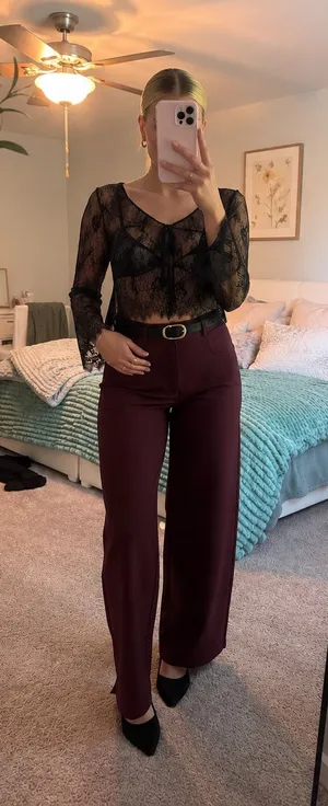 Old Navy sheer black lace long sleeve thumbnail 1
