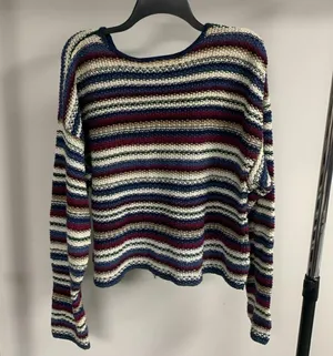 Vintage County Seat Crop Striped Sweater Size L thumbnail 5