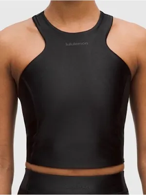 Lululemon Black Satin 2 Racerback Women's Crop Top thumbnail 1