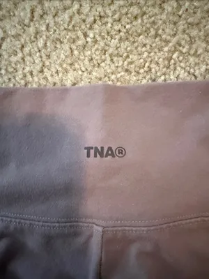TNA Aritzia Brown/Nude Flare Leggings thumbnail 3