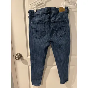 American Eagle Skinny Jeans‎ Pinstripe Blue Ne(x)t Level Stretch 10S Dark Wash thumbnail 3