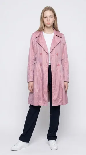 Pink Stylish DKNY Fitted Trench Coat XS thumbnail 1