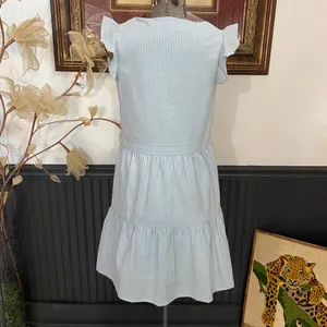 Southern Tide Evelyn Seersucker Tiered Blue & White Cotton Dress - Sz XS 💚🎀 thumbnail 7
