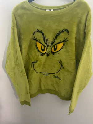 Grinch Sweater Green Size XL thumbnail 1