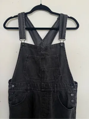 Free People We the Free Washed Black Overalls size Medium thumbnail 2