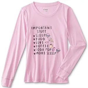 Joe Boxer Women’s Plus Size 2X Pajama Top Light Pink Long Sleeve Important Stuff thumbnail 1