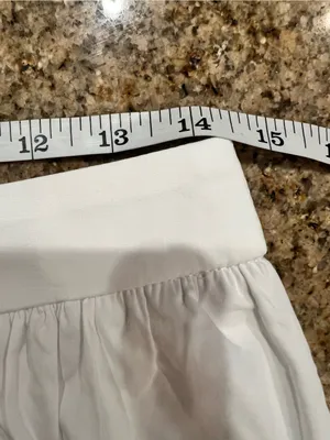 Commence Cotton Pleated Maxi Skirt Size Medium White NWT Pockets Lined zipper thumbnail 5